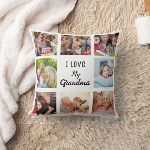 Enkel och Chic Fotokollage för Mormor Kudde