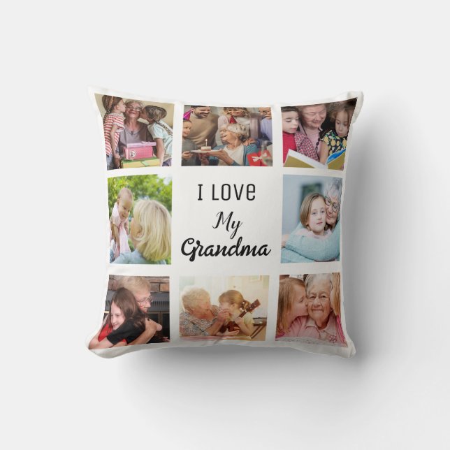 Enkel och Chic| Fotokollage för Mormor Kudde (Framsida)