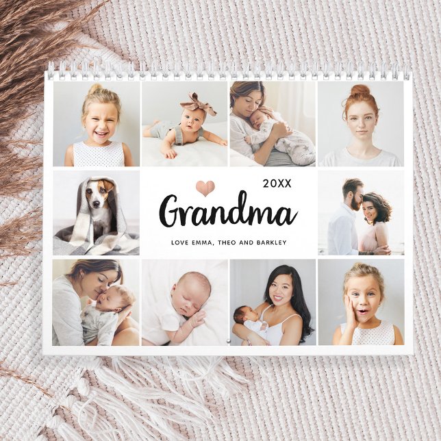 Enkel och Chic | Hjärtfoto Collage for Grandma Kalender (A sweet and simple photo collage calendar for grandma)