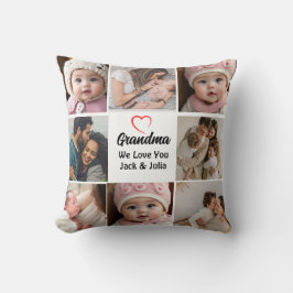 Enkel och Chic | Hjärtfoto Collage for Grandma Kudde