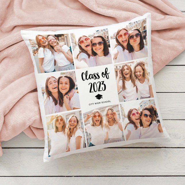 Enkel och Chic | Klass 2023 Fotokollage Kudde (Skapare uppladdad)