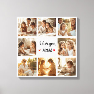 Enkel och Chic Photo Collage Canvas för Mamma Gift