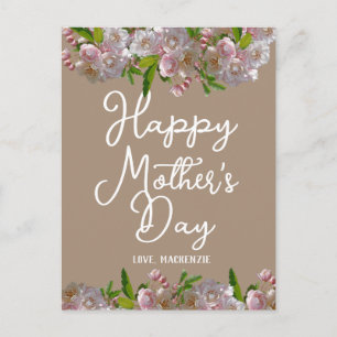 Enkel och Chic Rosa Blommigt Mor Days Gift Helg Vykort