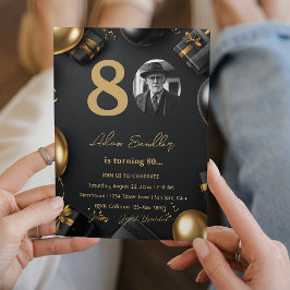Enkel och elegant 80-årsfest 1 inbjudningar