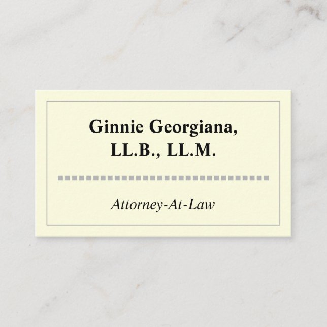 Enkel och Elegant Attorney-at-Law-Affärskort Visitkort (Framsida)