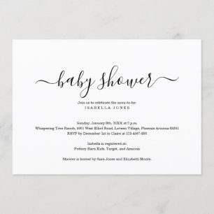 Enkel och elegant baby showerinbjudan inbjudningar