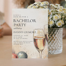 Enkel och Elegant Bachelor Party Inbjudningar