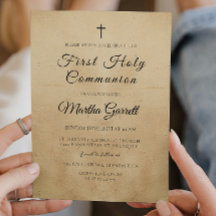 Enkel och Elegant Beige First Heliga Communion