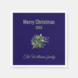 Enkel och Elegant botanisk jul Pappersservett