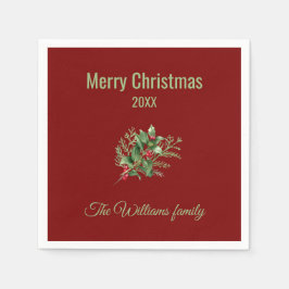 Enkel och Elegant botanisk jul Pappersservett