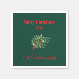 Enkel och Elegant botanisk jul Pappersservett