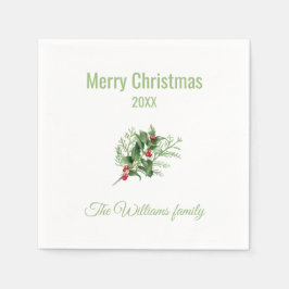 Enkel och Elegant botanisk jul Pappersservett