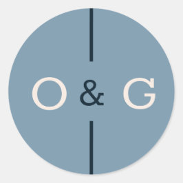 Enkel och Elegant bröllop Runt Klistermärke