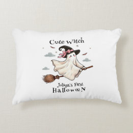 Enkel och Elegant Cute-häxa först Halloween Prydnadskudde