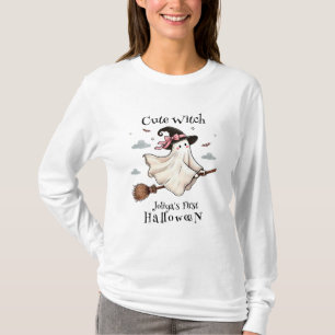 Enkel och Elegant Cute-häxa först Halloween T Shirt