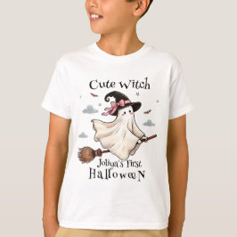 Enkel och Elegant Cute-häxa först Halloween T Shirt