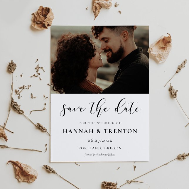 Enkel och elegant design fotokort spara datumet (Skapare uppladdad)