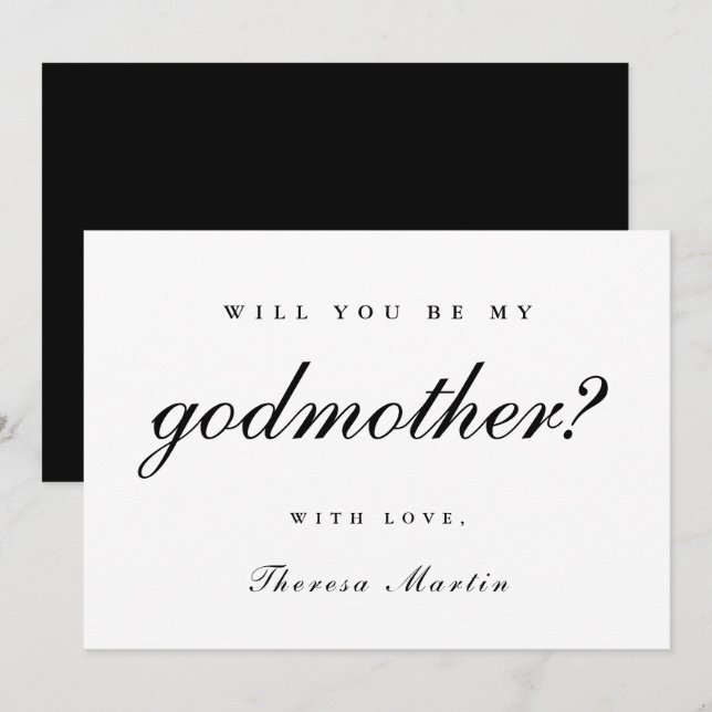 Enkel och elegant förslag till fadder försvaret sv inbjudningar (Fram/baksida)