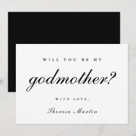 Enkel och elegant förslag till fadder på svart inbjudningar