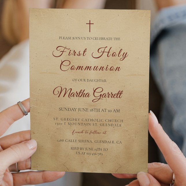 Enkel och elegant första kommunion inbjudningar (Skapare uppladdad)