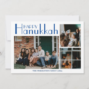Enkel och Elegant   Foto av familjen Hanukkah 3 Julkort