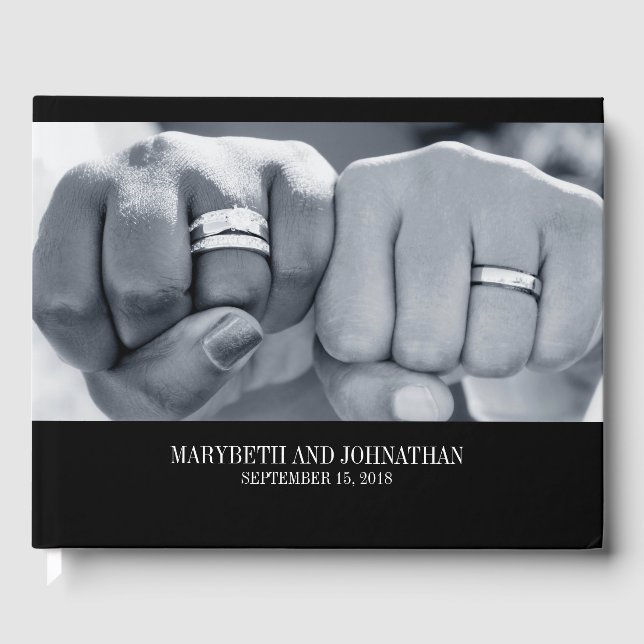 Enkel och Elegant Foto Bröllop Guest Bok (Framsida)