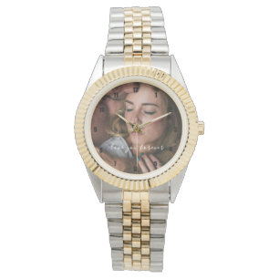 Enkel och Elegant Kärlek Du För Evigt Foto Armbandsur