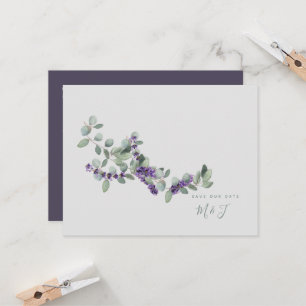 Enkel och Elegant Lavender Bröllop spara datum