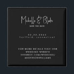 Enkel och elegant modern svart Bröllop spara datum Magnet<br><div class="desc">Simple & Sleek Black Modern Tont Script Namn Spara datum magneter. Bröllop.</div>