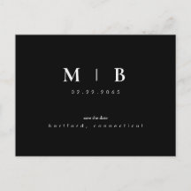Enkel och elegant Monogram Bröllop spara datum
