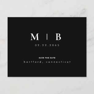 Enkel och elegant Monogram Bröllop spara datum QR Vykort