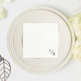 Enkel och Elegant Monogram Initialer Bröllop Pappersservett