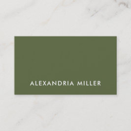 Enkel och Elegant Oliv grönt Visitkort