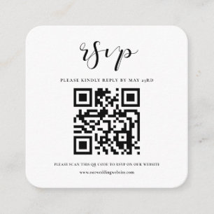 Enkel och elegant QR-kod RSVP-svar Tilläggskort