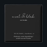 Enkel och elegant svart Bröllop spara datum Magnet<br><div class="desc">Contemporary Black and White Text Bröllop spara datum Magnet.</div>