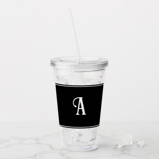 Enkel och Elegant Svartvitt Anpassningsbar - börja Take Away Mugg (Framsida Ice)