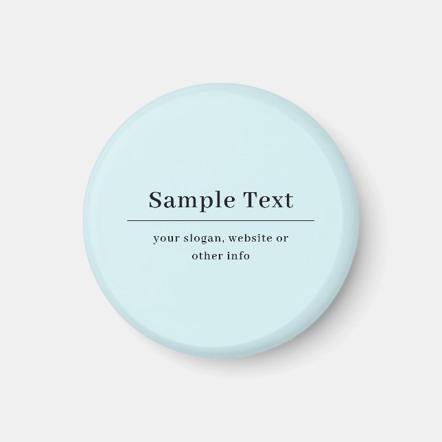 Enkel och elegant textmall | Ljusblå Magnet (Framsidan)