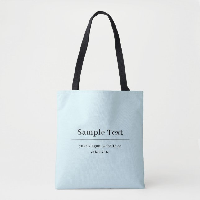 Enkel och elegant textmall | Ljusblå Tygkasse (Framsida)