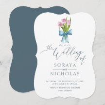 Enkel och Elegant Vattenfärg Blommigt Bröllop