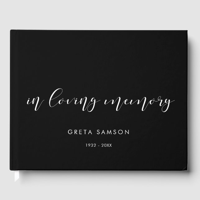 Enkel och elegant vid minnesbegravning gästböcker (Framsida)