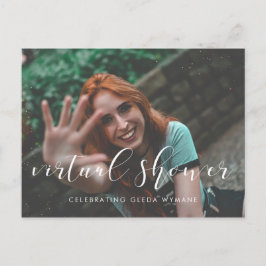Enkel och elegant virtuell bröllopsduschfoto vykort