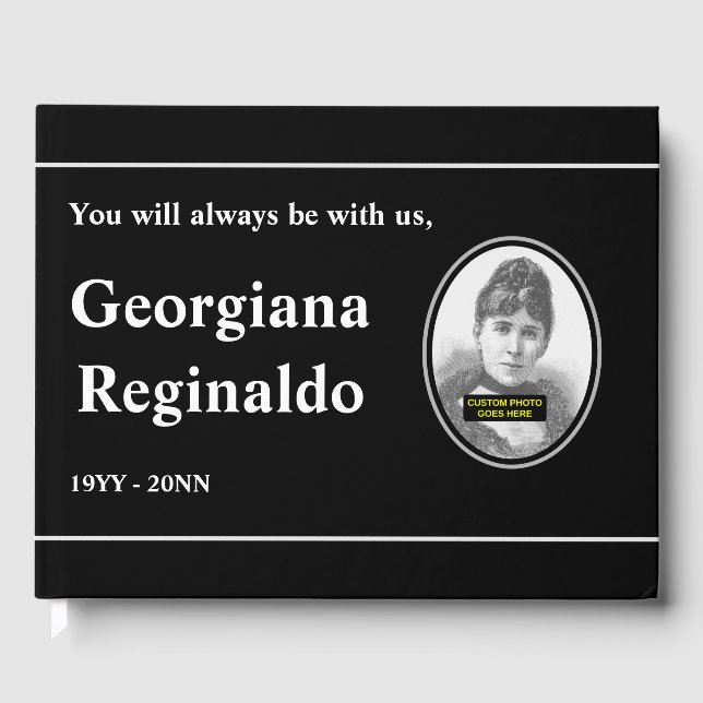 Enkel och enkel begravnings-/minnesvägbok gästböcker (Framsida)