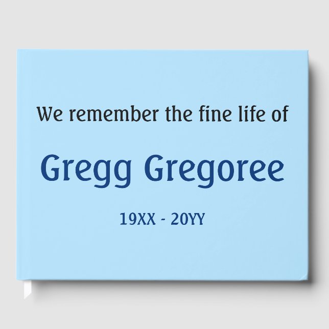 Enkel och enkel begravningsbok gästböcker (Framsida)