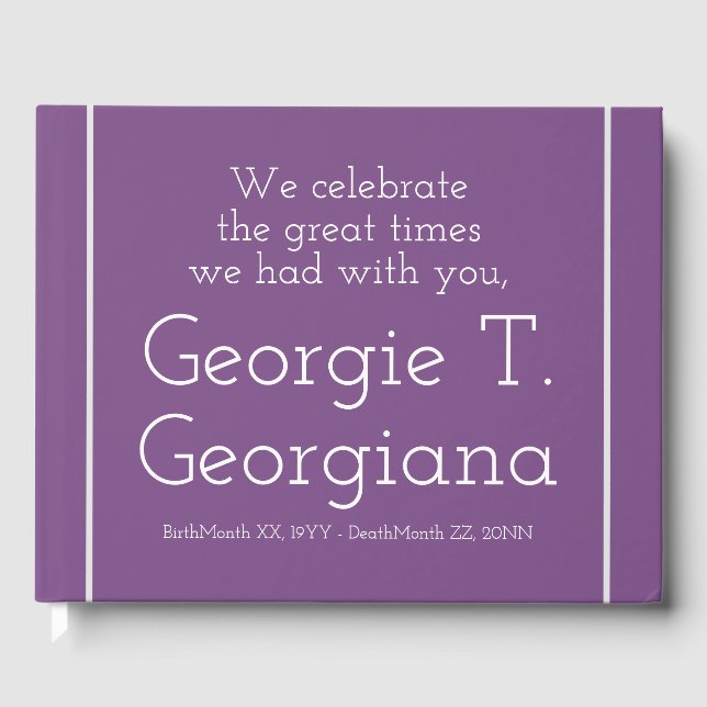 Enkel och flytande begravning/minnesgäst Bok (Framsida)