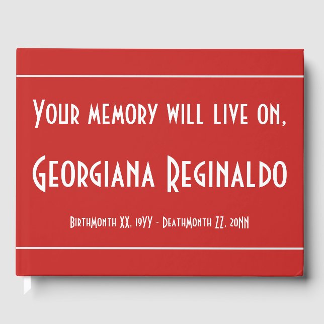 Enkel och intressant begravnings-/minneshandbok gästböcker (Framsida)