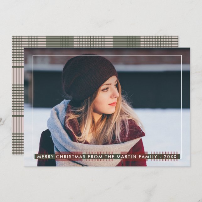 Enkel och klassisk jultomte i Land Julkort (Fram/baksida)