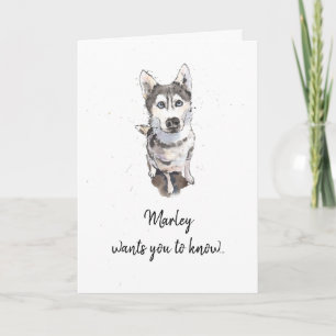 Enkel och minimal Husky White-spektakel Fars dag Kort