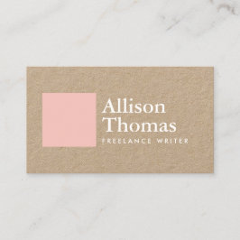 Enkel och minimal Rosa på Kraft Visitkort