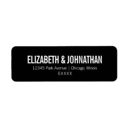 Enkel och minimal typografi Bröllop-adressetikett Returadress Etikett