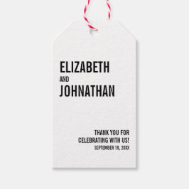 Enkel och minimal typografi Bröllop Tack Presentetikett